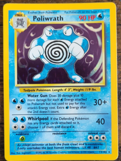 Pokemon TCG Base Set Unlimited Poliwrath 13/102 Holo Rare WOTC Vintage - Image 1