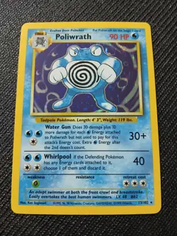 Poliwrath Base Set Holo LP/NM 13/102 Wotc 1999 Vintage Pokemon Holo - Image 1
