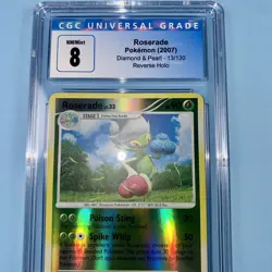 Pokemon TCG Roserade Diamond & Pearl 13/130 Reverse Holo Rare - CGC 8 NM/MINT - Image 3
