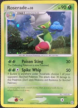 Roserade 13/130 Diamond and Pearl Holo *Swirl* Pokemon Card - Image 1