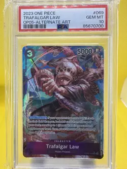 Trafalgar Law OP05-069 Alternate Art PSA 10 GEM MT – One Piece Card Game - Image 1