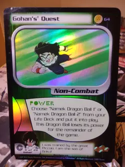 DBZ CCG DRAGON BALL Z GOHAN'S QUEST #64 FOIL TRUNKS SAGA CARD SCORE 2001 LP - Image 1