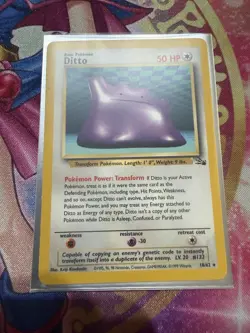 Ditto - 18/62 - Pokemon Fossil Unlimited Rare Card WOTC LP - Image 1