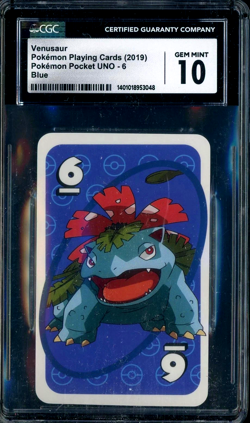 2019 Pokemon Playing Cards Pocket Uno #6 Venusaur Blue CGC 10 GEM MINT - Image 1