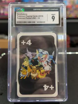 2019 Draw 4 Eevolutions - Pokemon Playing Cards - Pocket UNO +4 - CGC MINT 9! - Image 1
