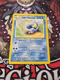 Pokemon TCG Card - Light Vaporeon 52/105 Neo Destiny Uncommon Vintage - LP - Image 1