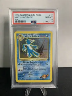 Pokemon Gym Challenge Misty's Golduck 12/132 PSA 8 🌀 Swirl - Image 1
