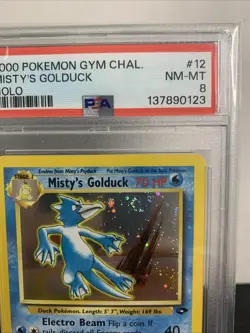 Pokemon Gym Challenge Misty's Golduck 12/132 PSA 8 🌀 Swirl - Image 3