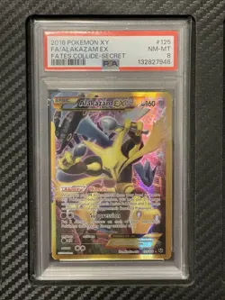 2016 PSA 8 FA Alakazam EX #125 Full Art Secret Rare Pokemon TCG XY Fates Collide - Image 1