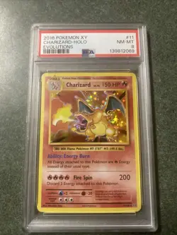 PSA 8 - Charizard 11/108 2016 XY Evolutions Holo Rare Pokemon - Image 1