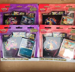 4x In Hand New Ascended Heroes 3 Pack Tech Sticker Collection Sealed Pokemon EN - Image 1