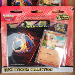 4x In Hand New Ascended Heroes 3 Pack Tech Sticker Collection Sealed Pokemon EN - Image 2