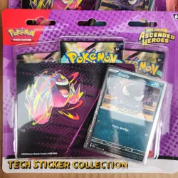 4x In Hand New Ascended Heroes 3 Pack Tech Sticker Collection Sealed Pokemon EN - Image 3