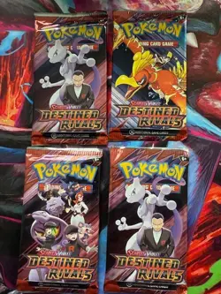 Pokemon TCG Destined Rivals 4 Booster Pack- Unopened Sealed - Image 1