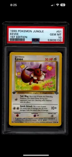 Pokemon Eevee Jungle 1st Edition #51 PSA 10 Gem Mint - Image 1