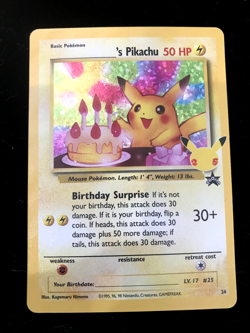 Birthday Pikachu 25th anniversary Holo 24 Celebrations Pokemon 2021 MINT - Image 2
