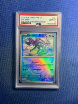 2025 POKEMON PRE EN-PRISMATIC EVOLUTIONS POKE BALL REVERSE HOLO SUICUNE PSA 10 - Image 1