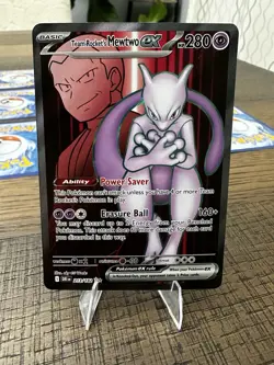Pokemon TCG Team Rocket's Mewtwo ex 213/182 Sv10 Destined Rivals Holo New NM - Image 1