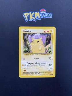 Pokemon TCG Pikachu Base Set 58/102 Regular (4th Print) LP. - Image 1