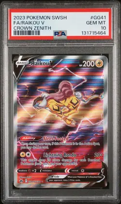 2023 Pokemon Sword And Shield Crown Zenith #GG41 Raikou V Fa PSA 10 - Image 1