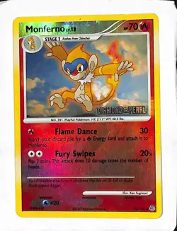 Pokemon TCG Monferno Uncommon Diamond and Pearl 56/130 - Image 1