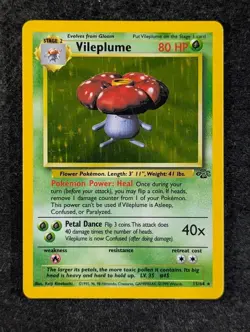 1999 Pokemon VILEPLUME #15/64 Jungle Unlimited Holo Rare Grass English - Image 1