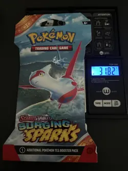 VERY HEAVY - 31.82g - Pokemon Surging Sparks Sleeved Booster Pack - SEALED! - Image 1