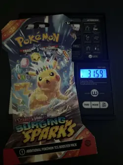 VERY HEAVY - 31.59g - Pokemon Surging Sparks Sleeved Booster Pack - SEALED! - Image 1