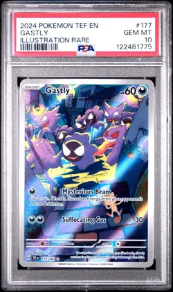 PSA 10 GASTLY #177 POKEMON TEF EN-TEMPORAL FORCES ILLUSTRATION ART RARE 2024💎 - Image 3