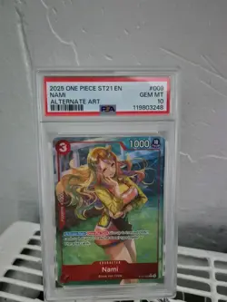 One Piece ST21-009 Nami Alt Art Parallel Starter Deck Ex Gear 5 - PSA 10 - Image 1