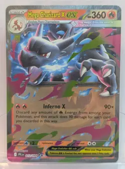 Mega Charizard X EX 13/94 Phantasmal Flames Pokemon Card Near Mint Shiny! - Image 1