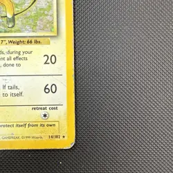 Raichu 14/102 Pokemon Card TCG Base Set Unlimited Holo Heavy Play - Image 2