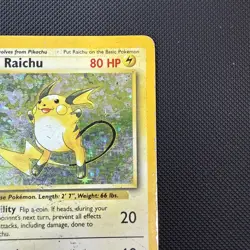 Raichu 14/102 Pokemon Card TCG Base Set Unlimited Holo Heavy Play - Image 3