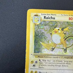 Raichu 14/102 Pokemon Card TCG Base Set Unlimited Holo Heavy Play - Image 4