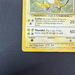 Raichu 14/102 Pokemon Card TCG Base Set Unlimited Holo Heavy Play - Image 5