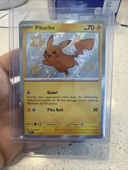 Pokemon Pikachu TCG Holo Shiny Rare Card Paldean Fates 131/091 - Image 1