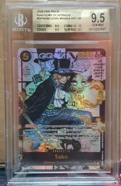 BGS 9.5 GEM MINT Sabo Manga Alt Art OP04-083 One Piece Card Game - Image 1
