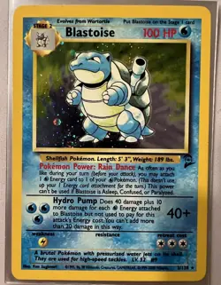 Blastoise Holo Base Set 2 2/130 Rare Pokemon Card 002/130 * SWIRL * Lp + - Nm- - Image 1