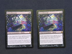 mtg x2 Bitterblossom x2 Morningtide non-foil magic LP - Image 1