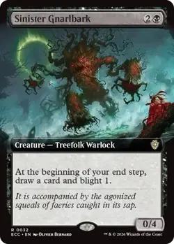 MTG - Sinister Gnarlbark (Extended Art Regular) - Lorwyn Eclipsed 0032 - Image 1