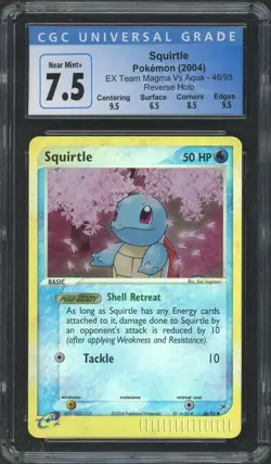 2004 EX Team Magma vs Aqua Squirtle 46/95 Reverse Holo CGC 7.5 - Image 1