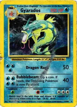 Pokemon TCG Gyarados Holo Rare Base Set 6/102 HEAVY DMG - Image 1