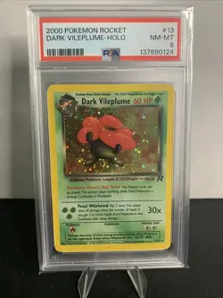 2000 Pokemon Team Rocket Dark Vileplume Holo #13 PSA 8 - WOTC Vintage 🌀 Swirl - Image 1