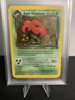 2000 Pokemon Team Rocket Dark Vileplume Holo #13 PSA 8 - WOTC Vintage 🌀 Swirl - Image 3