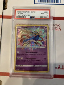 2020 POKEMON SWORD & SHIELD VIVID VOLTAGE #082 ZACIAN PSA 8 - Image 1