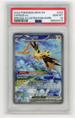 Pokemon TCG Zapdos EX Scarlet & Violet 151 Sir 202/165 PSA 10 EN English - Image 1