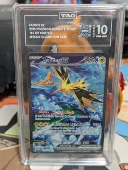 Pokemon TCG Scarlet & Violet 151 Zapdos EX 202/165 SIR TAG 10 Gem Mint - Image 1