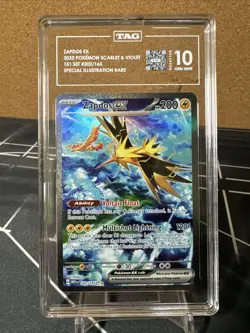 Pokemon TCG Scarlet & Violet 151 Zapdos EX 202/165 SIR TAG 10 Gem Mint - Image 1