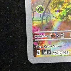 Sprigatito Paldea Evolved Full Art Holo Card 196/193 Rare Illustration - Image 3