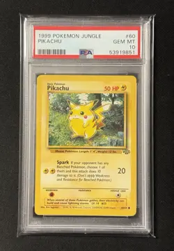 1999 Pokemon Pikachu Jungle 60/64 PSA 10 GEM MINT #60 Unlimited - Image 1
